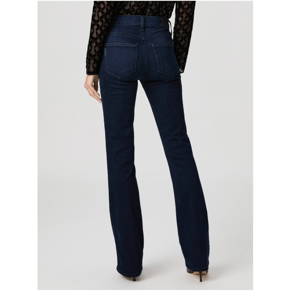 PAIGE Manhattan Slim Bootcut Jeans Dark Indigo Blue Stretch Denim Size 25 - Picture 7 of 9